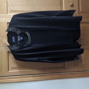 Country Shop Black Cardigan Two Piece Sweater Size L